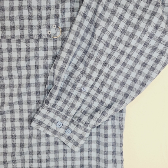 Habit Men's Long Sleeve Shirt 3XL Blue Checked Cargo Utility Fishing Button - Picture 4 of 15